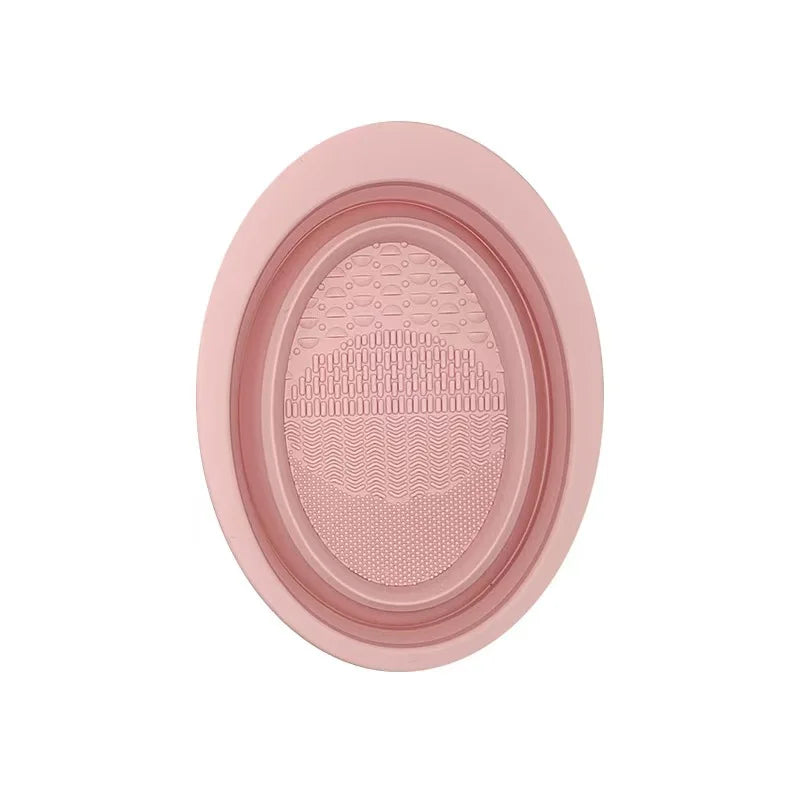 Silicone Makeup Brush Cleaner Folding Powder Puff Cleaning Bowl Eyeshadow Brushes Washing Soft Mat Beauty Tools Scrubber Box Pi-Mart