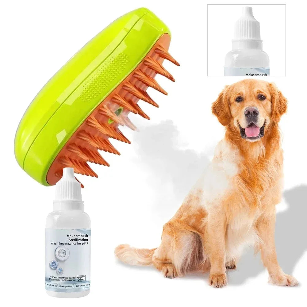Dog Cat Steamy Brush Steam Brush Electric Sprayer for Massage Pet Grooming Tool Shedding 3 in 1 Electric Sprays Massage Combs Pi-Mart