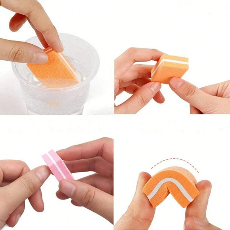 50Pcs Professional Mini Nails Art buffer File 100/180 Sandpaper Manicure Tips Care File Sanding Polishing Accessories Tools Tri Light Beauty