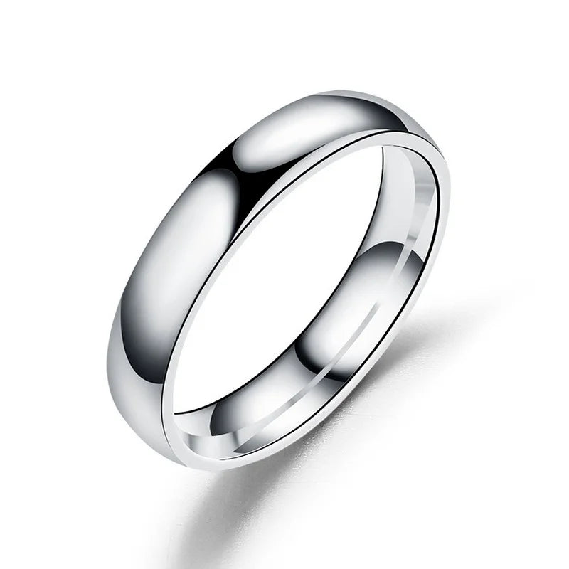 Simple 6mm Titanium Ring Women Men Prevent Allergy High Polished Wedding Rings Stainless Steel Couple Finger Jewelry Gifts Pi-Mart