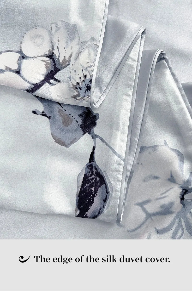 Duvet Cover 1PC Both Sides 100% Mulberry Silk Printed Colors Comfortable Sizes Can Be Customized Pi-Mart