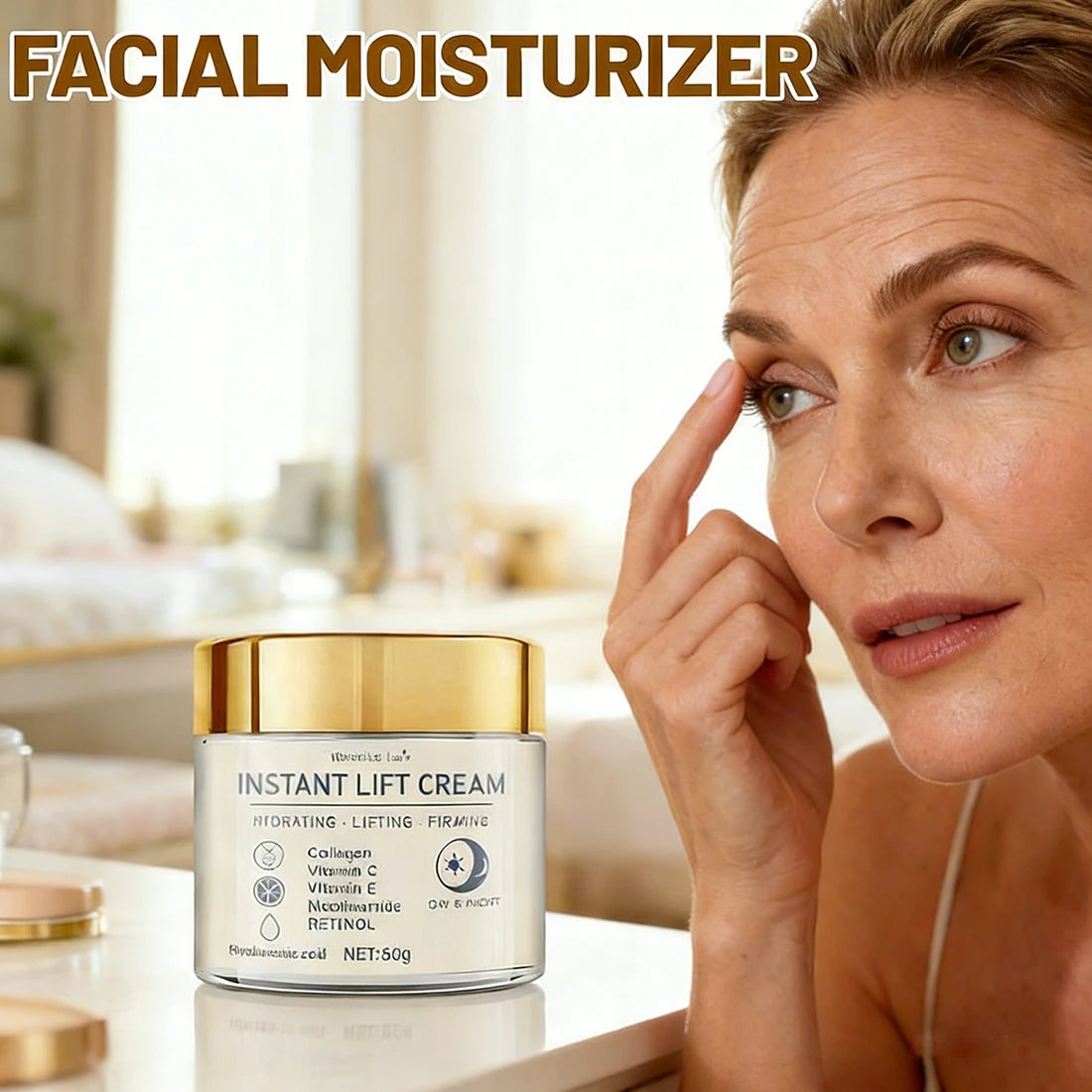 60g Firming Face Cream Collagen Moisturizer with Hyaluronic Acid, Niacinamide,Retinol, Moisturizing Firming Tightening Skincare Pi-Mart