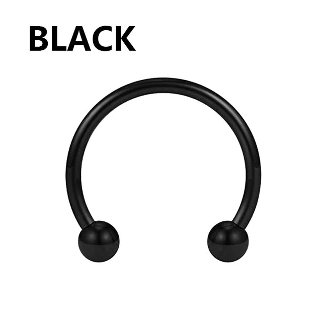 1PC metal Horseshoe Fake Nose Ring C Clip Septum Lip stainless steel Real Piercing Nose Rings Hoop For Women Men Jewelry Pi-Mart