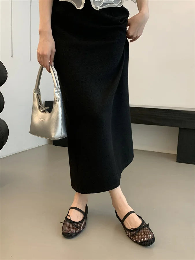 2025 New Luxury Spring/Summer Women Mesh Hollow Elastic Band Flat Bottom Non slip Casual Shoes Flat Bottom Shoes Pi-Mart