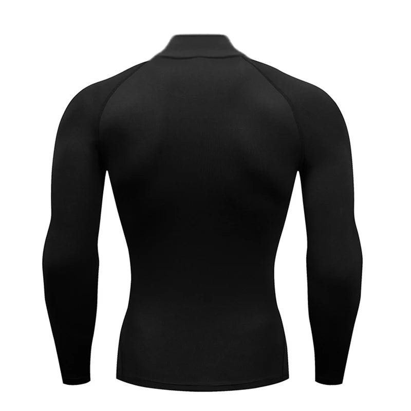 Mens Running T-shirts Autumn Fitness Long Sleeve Sport Shirt Jogging Gym Clothing Sportswear Quick Dry Compression T Shirts Pi-Mart