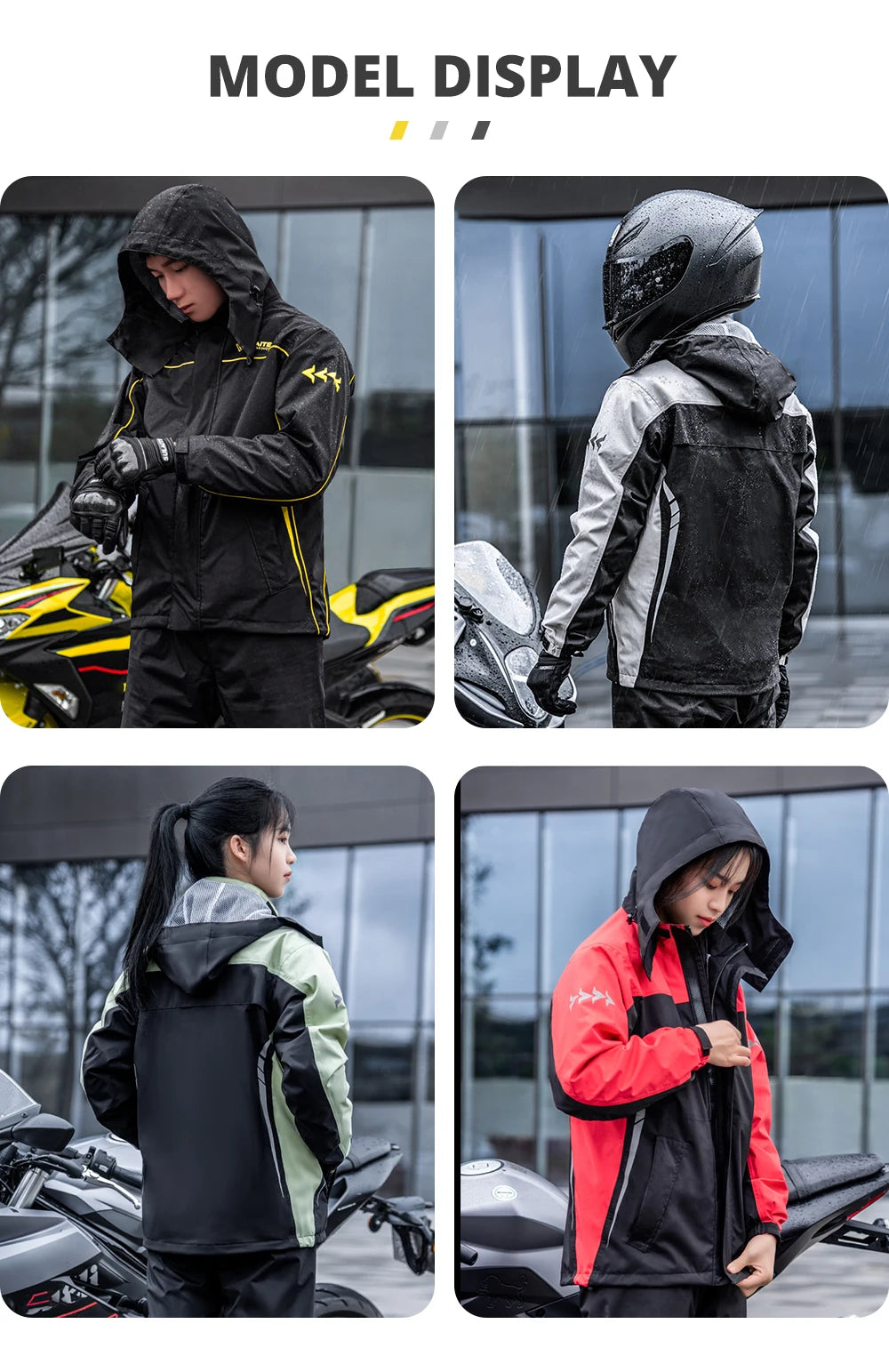 Motorcycle Raincoat Suit Rainstorm Prevention Jacket Pants Camping Hiking Fishing Raincoat Moto Raincoat Motorcyclist Rider Rain Pi-Mart