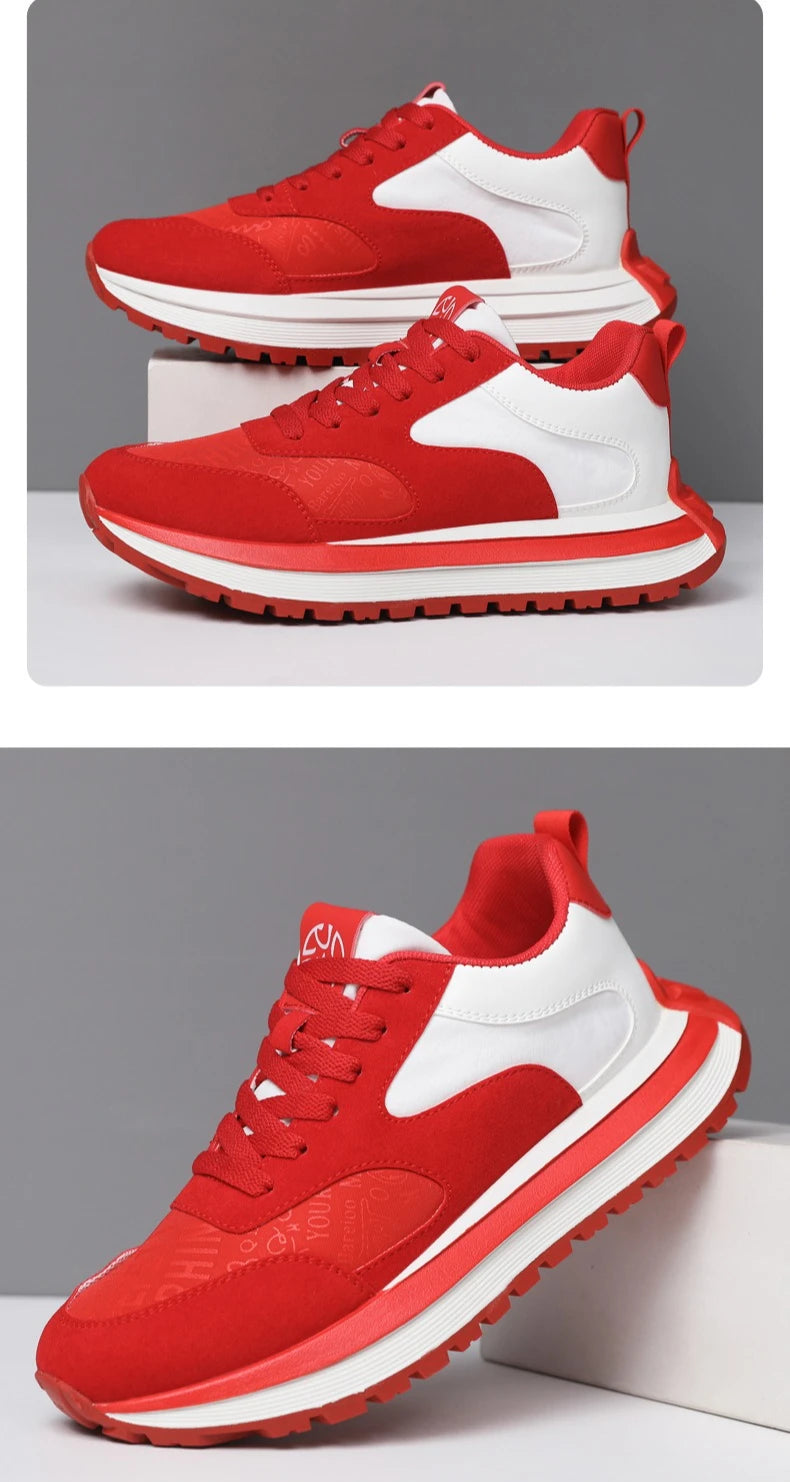 Men Shoes 2025 Spring Autumn New Fashion Comfortable Height Increase Casual Running Shoes Breathable Non Slip Platform Sneakers Pi-Mart