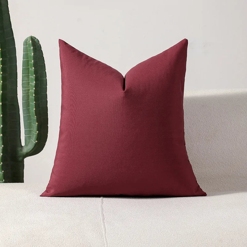 Classical Striped Cushion Cover 45x45cm Hawthorn Red Ivory Recycle Polyester Fabric Pillow Cover Indoor Outdoor Home Decoration Pi-Mart