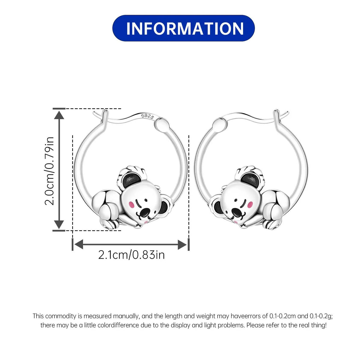 925 Sterling Silver Cute Lazy Cat Animal Pet Earrings Jewelry Hoop Earrings For Women Jewelry Birthday Party Fine Gifts Pi-Mart
