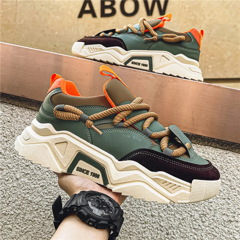 New Men's Casual Sneakers 2025 Spring Fashion Versatile Low-Top Skateboard Shoes for Men Suitable for Outdoor Sports Pi-Mart