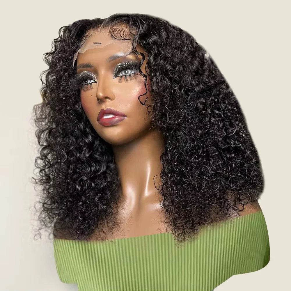 Curly Deep Bob Wigs For Women 13x4 Glueless Pre Cut Human Hair Wig Ready To Go Human Hair Wigs No Glue Remy Human Wig For Women LadyShow.Store