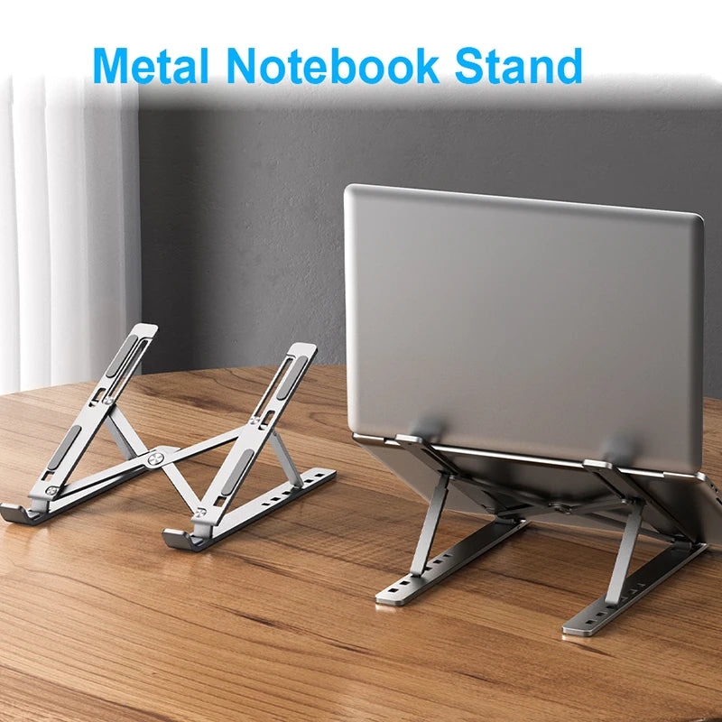 Aluminum Alloy Laptop Holder Stand Adjustable Foldable Portable for Notebook Computer Bracket Lifting Cooling Holder Non-slip Pi-Mart