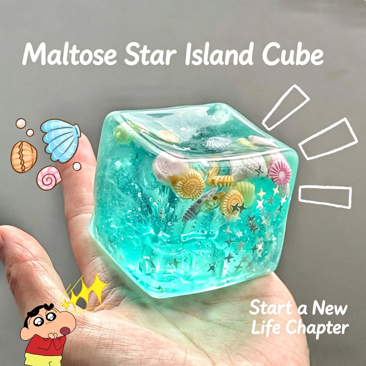 Squishy Stress Balls Cube Ocean Sensory Fidget Toy Slow Rise Squishy Toys for Kids and Adults Squeeze Relax Gift Pi-Mart