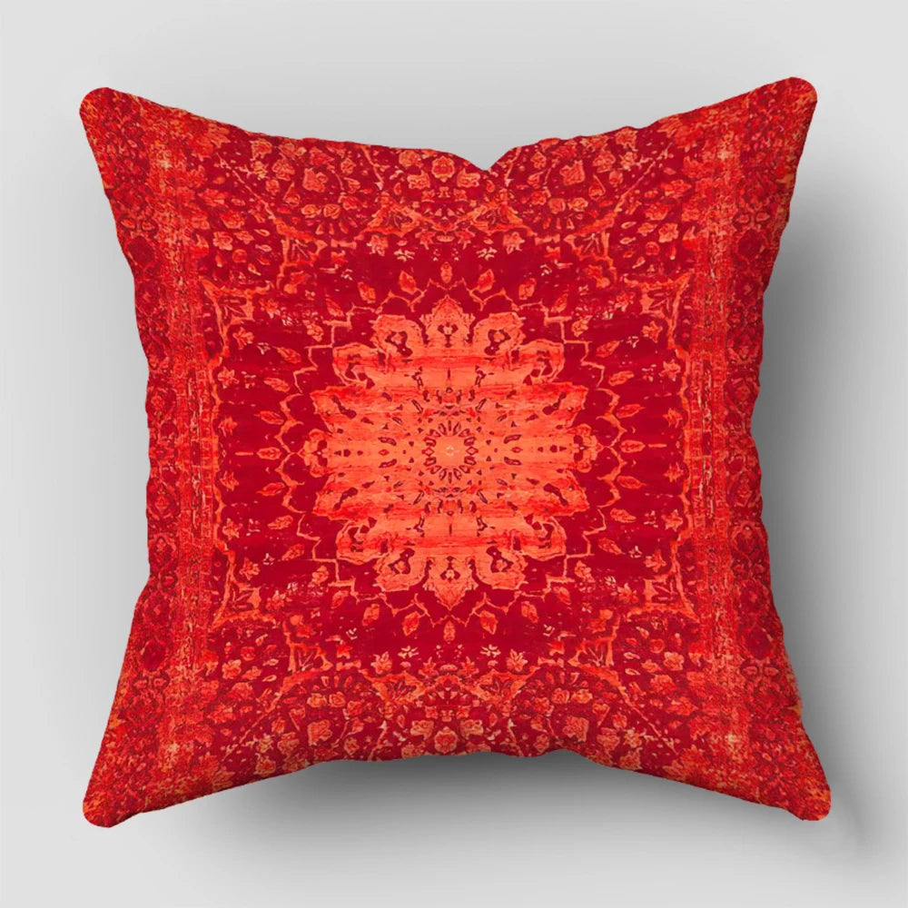 Persian Rug Pattern Pillowcase Living Room Sofa Cushion Cover Fashion Decorative Home Decor 45X45cm Two Sides Short Plush Pi-Mart