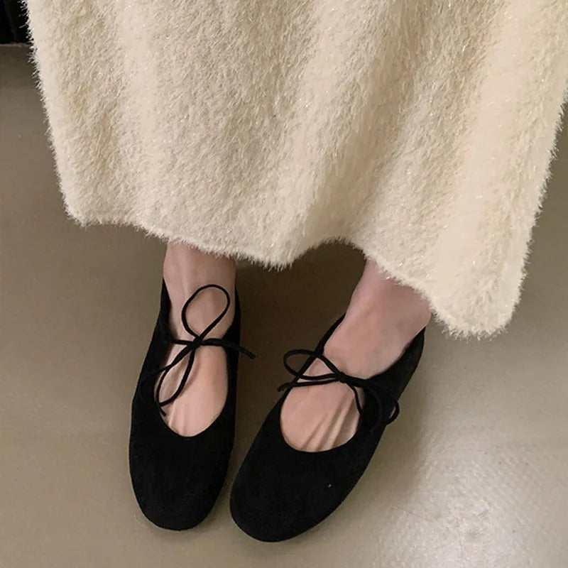 Fashion Butterfly-Knot  Women Flats With Shoes Casual Female Soft Footwear Round Toe Ladies Flats Slip On Shoes Pi-Mart