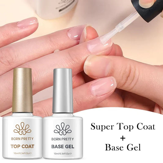 BORN PRETTY 10ml Base Gel Top Coat Rubber Gel Reinforcement Gel for Nails Tools Soak Off UV LED Nail Varnish Function Gel Tri Light Beauty