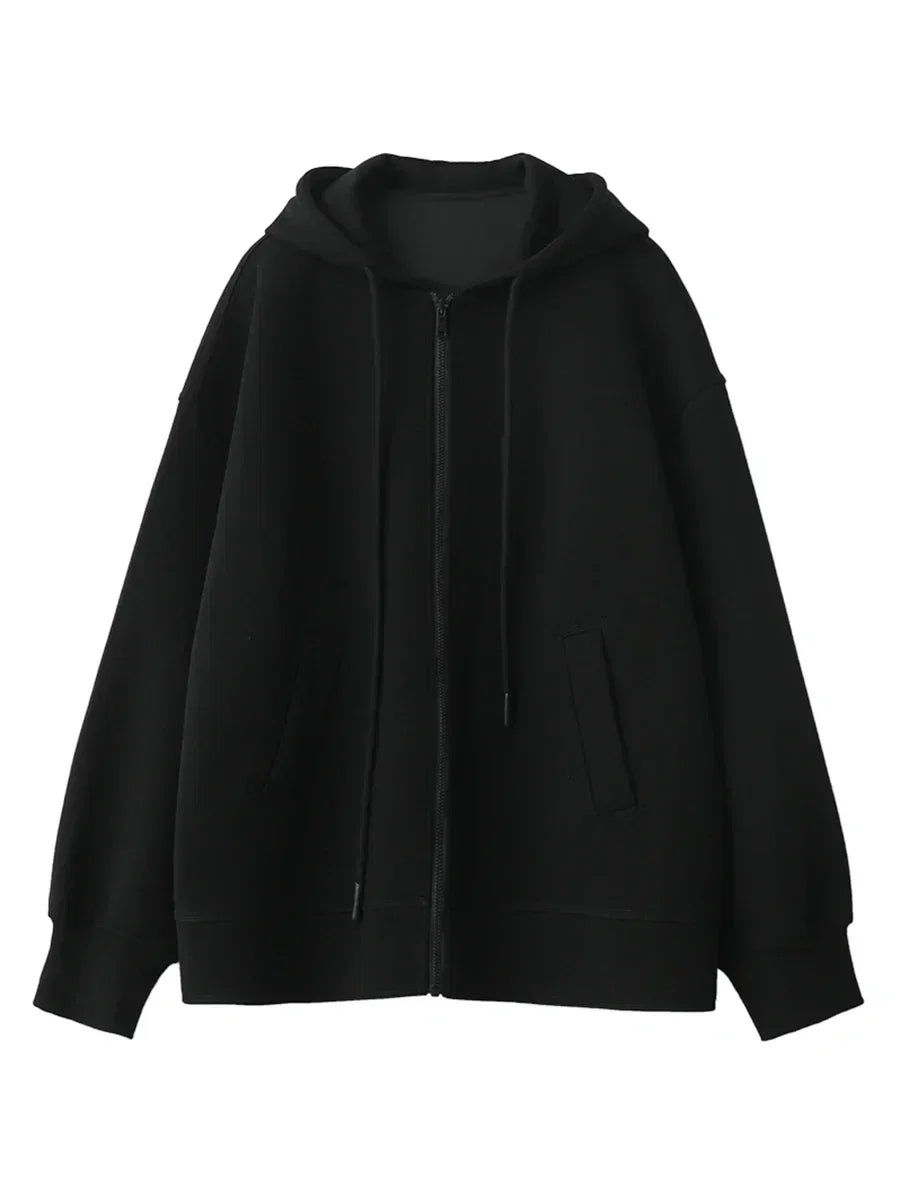 CHIC VEN Women Sweatshirts Hoodies Solid Loose Casual Hooded Female Tops Lady Coat Medium Length Overcoat Spring Autumn 2025 LadyShow.Store