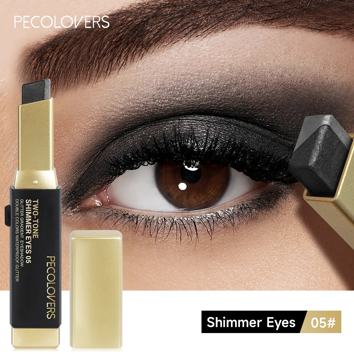 Double Color Eyeshadow Stick Glitter Highlight Shadow Stick Eye Makeup Waterproof Lasting Shimmer Metallic Eyeshadow Makeup LadyShow.Store
