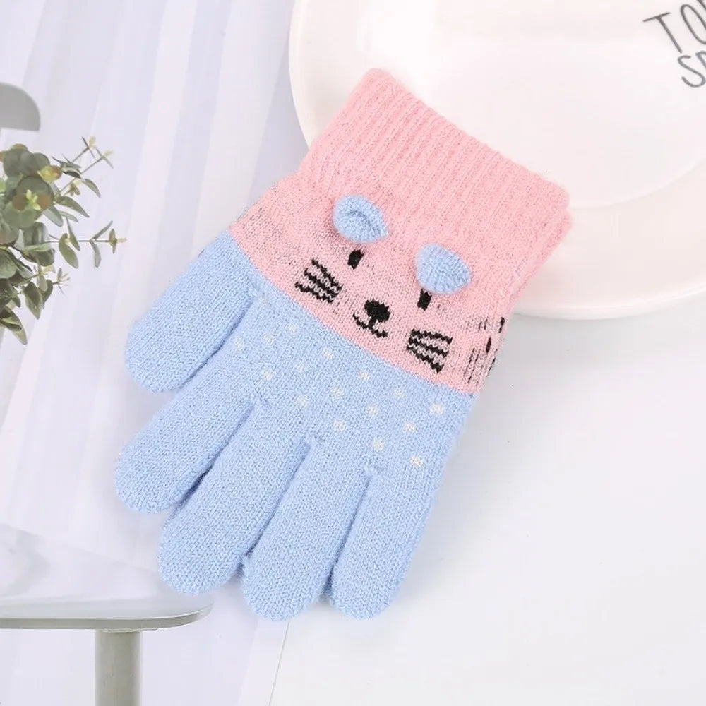3- 10Years Old Fashion Warm Winter Gloves Coldproof Candy Color Children Mittens Soft Elastic Gloves Outdoor Pi-Mart