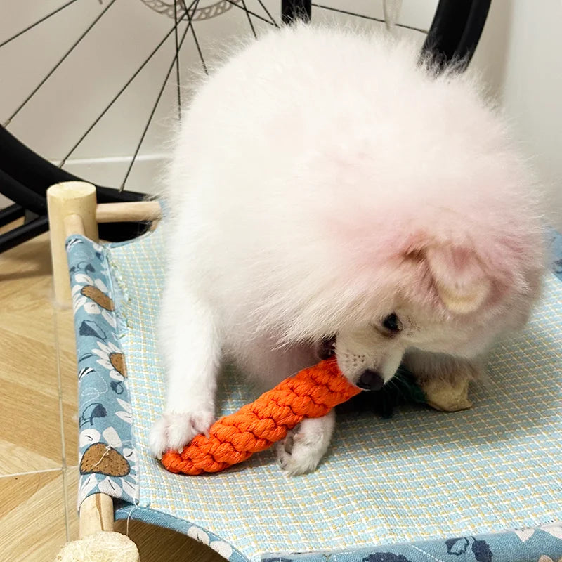 Chew Toys For Small Dogs Puppy Cleaning Teeth Bite Resistant Carrot Cotton Rope Pet Playing Toy Accessories Pet Supplies Pi-Mart