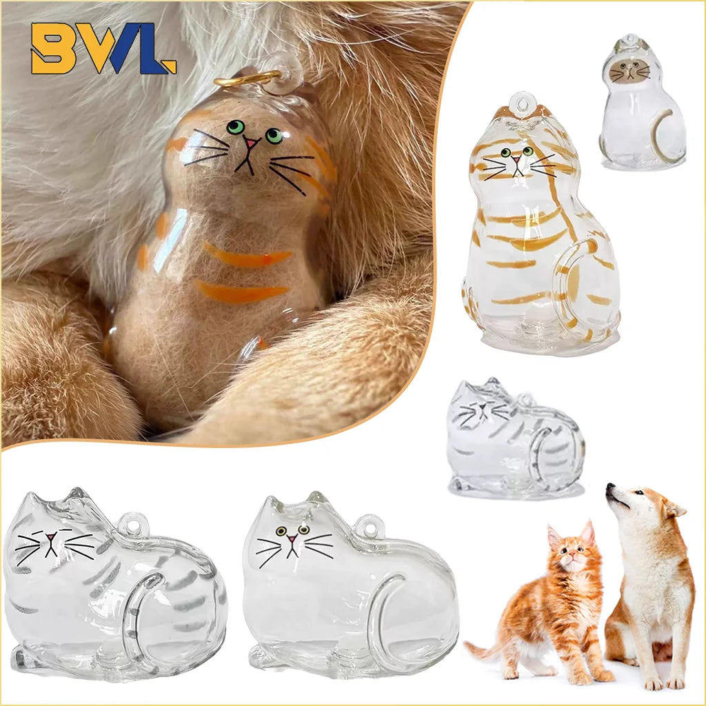 Pet Hair Keepsake Box Memorial Bottle for Cat Fur Storage Container for DIY Decoration Gift for Pet Lovers Home Display Pi-Mart