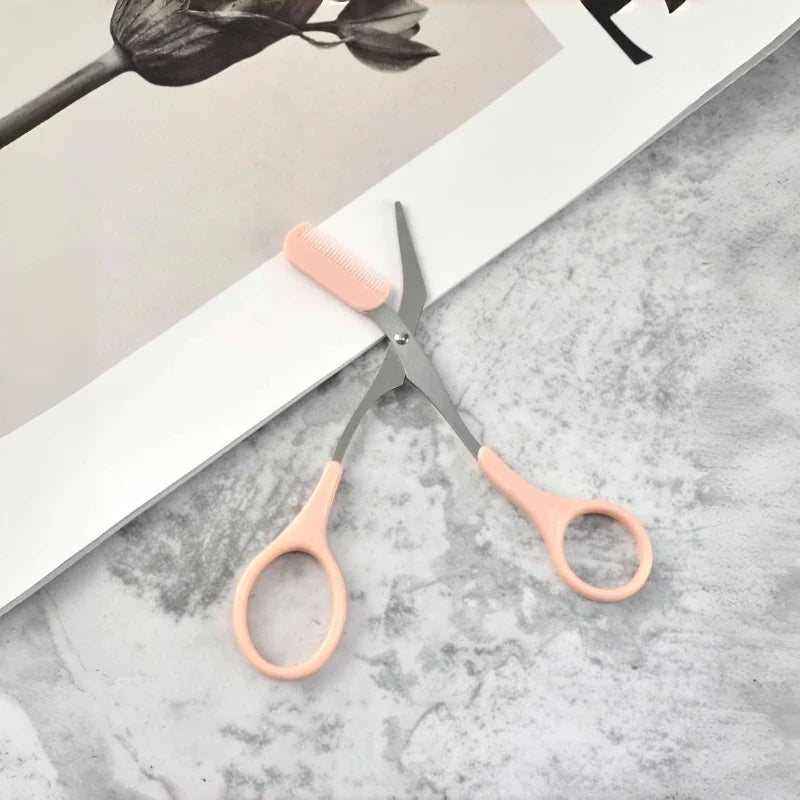 Stainless Steel Built-in Eyebrow Scissors + 1 Crescent Eyebrow Razor. Specially designed for women. Exquisite craftsmanship & durable material, easy to use and suitable for both left and right hands. An ideal gift for makeup lovers. Tri Light Beauty