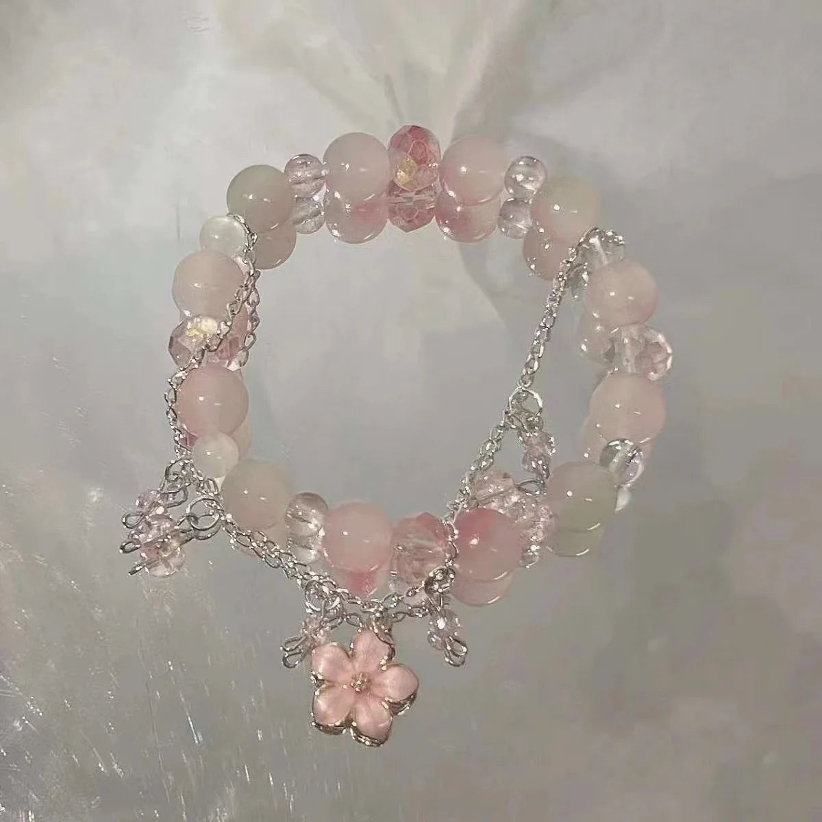 New Simple Beads Crystal Bracelet For Women Girls Korean ins Flower Fox Feather Tassel Bracelets Best Friend Jewelry Gifts 2024 Pi-Mart