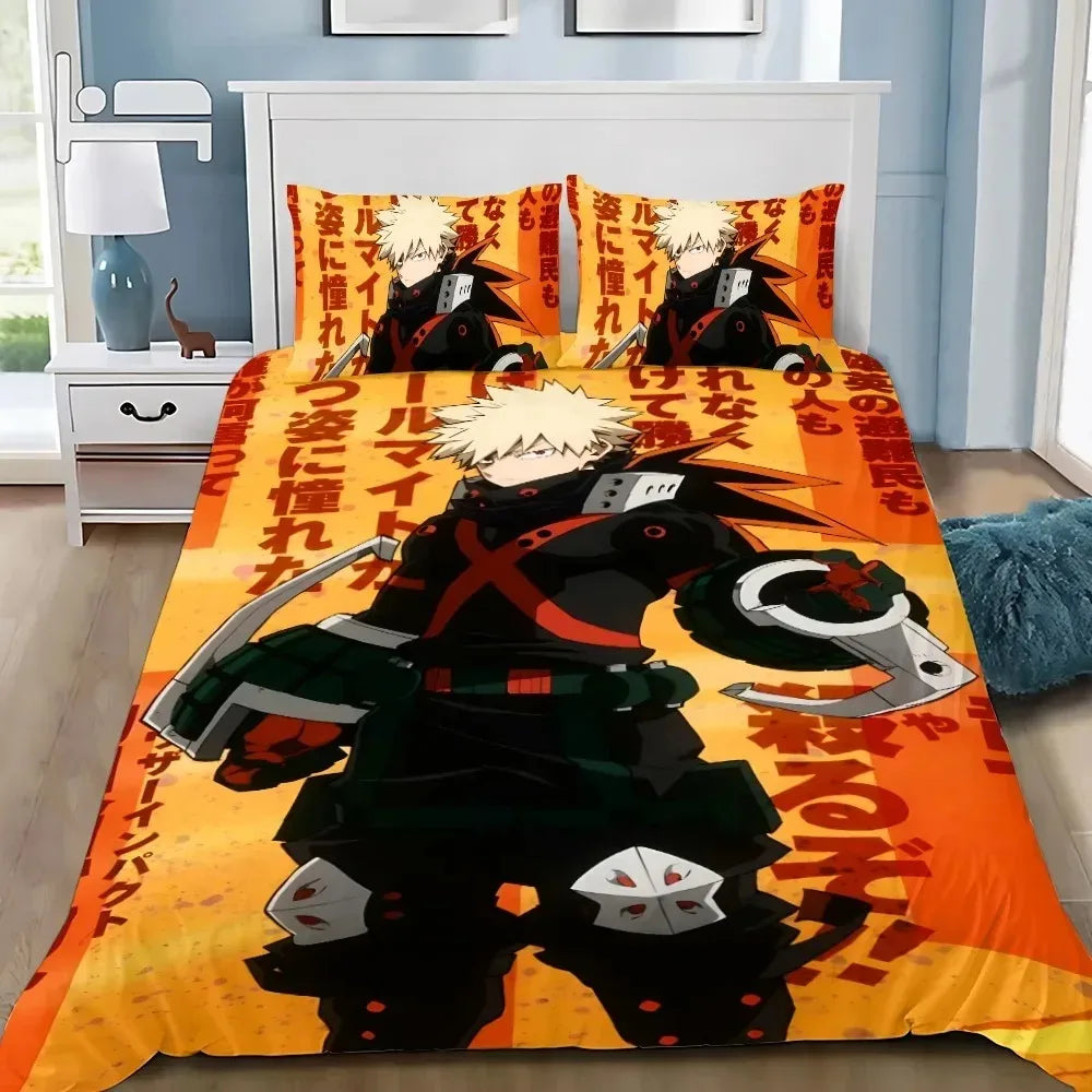 Japan Anime My Hero Academia Bedding Sets Exquisite Bed Supplies Duvet Cover Bed Comforter Set Bedding Set Luxury Birthday Gift Pi-Mart