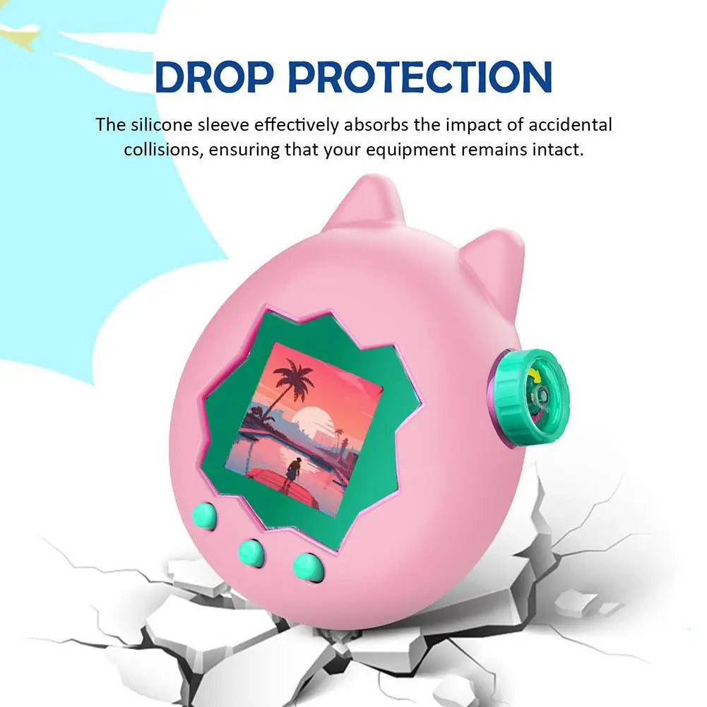 For Tamagotchi Paradise Silicone Full Cover Case Non-Slip Liquid Silicone Cute Protective Cover Soft Shell Game Accessories Pi-Mart