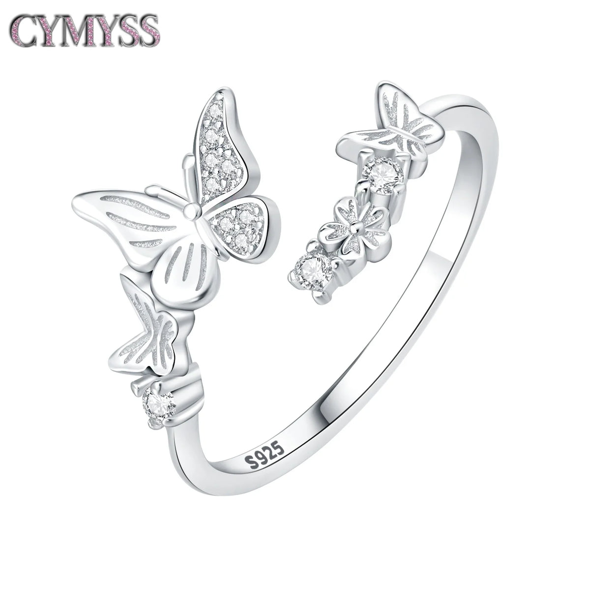 Original 925 Sterling Silver Open Ring Exquisite Panda Dolphin Adjustable Ring Original Daily Fine Jewelry Women Birthday Gifts Pi-Mart