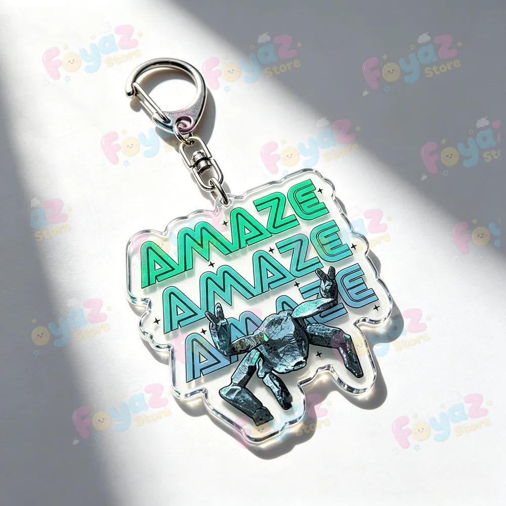 Rocky Amaze Amaze Keychains for Accessories Bag Charm Project Hail Mary Mission Crest Keyrings Jewelry Fans Gifts Pi-Mart