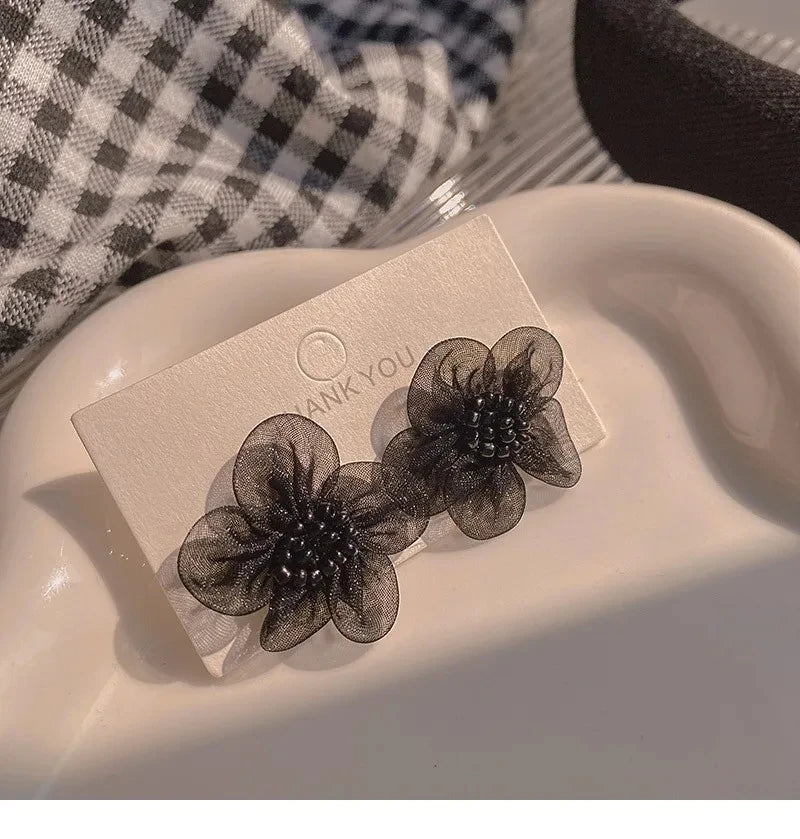 New Fashion Sweet Design Spring/Summer Blue Pink Enamel Flower Light Luxury High End Earrings Party Gifts for Women Jewelry Pi-Mart