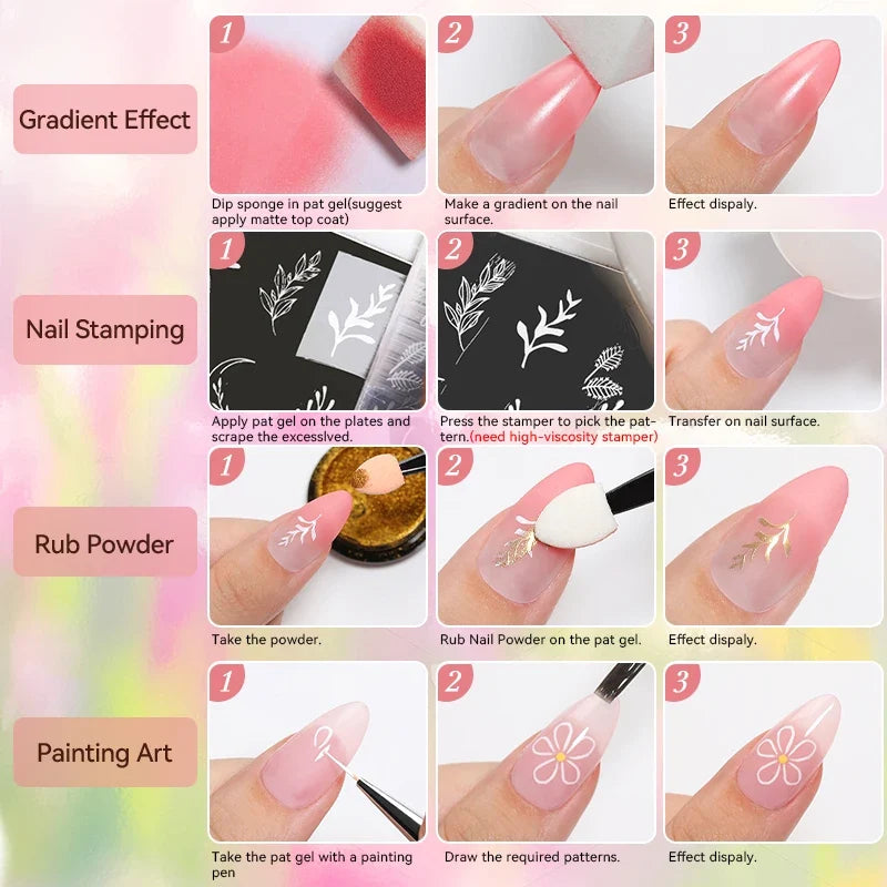 UR SUGAR 9 Colors Gradient Painting Gel Nail Art Gradient Color DIY Design Gel 4 In 1 Used For Gradient Nail Stamping Pattern Tri Light Beauty