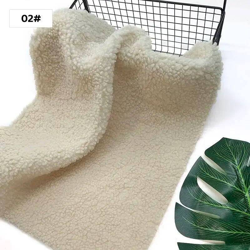 New Teddy Velvet Curled Plush 45x50cm Home Lamb Plush Fabric Soft Artificial Fur Polyester Fiber Mink Fabric DIY Plush Doll Pi-Mart