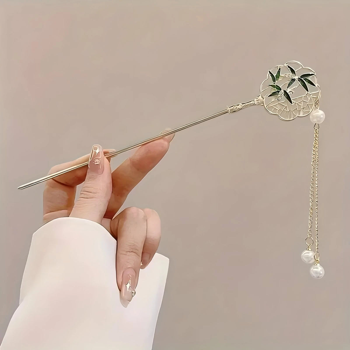 Elegant Chinese Style Hair Clip Tassel Hair Stick Traditional Floral Design Hairstyle Accessory Women Jewelry Hairpin Hairneedle Pi-Mart