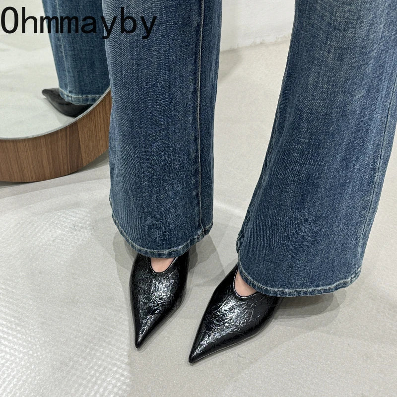 Fashion Pointed Toe Thin Heel Women Office Pumps Shallow Slip On Party Dress Shoes 2026 New Spring Autumn Commuter Footwear LadyShow.Store