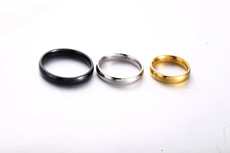 Simple 6mm Titanium Ring Women Men Prevent Allergy High Polished Wedding Rings Stainless Steel Couple Finger Jewelry Gifts Pi-Mart