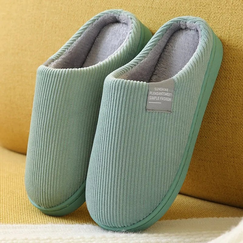 Women's Men's Thick Soft Bottom Home Slippers Household Plush Slippers Anti-slip Thermal Slippers Indoor Winter LadyShow.Store