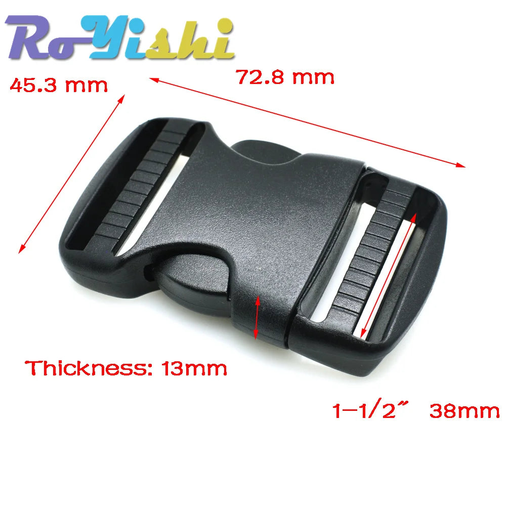 2-10 Pcs/Pack 20~50mm Plastic Hardware Dual Adjustable Side Release Buckles Molle Tatical Backpack Belt Bag Parts Strap Webbing Pi-Mart