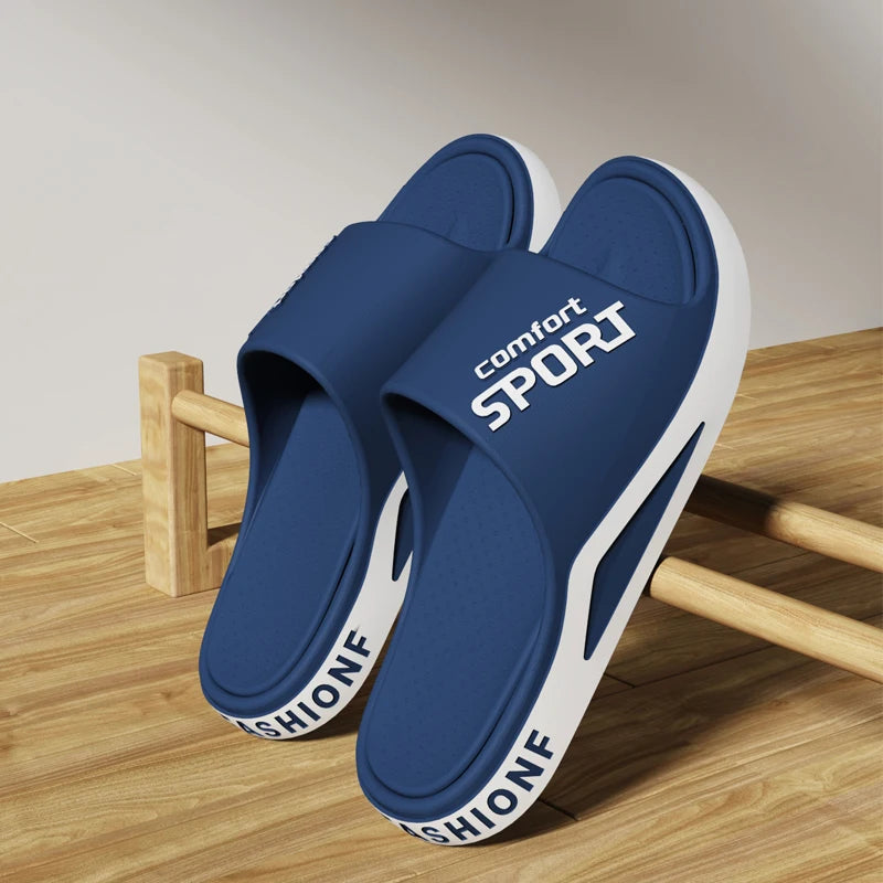 Fashion Men's Sandals Summer EVA Comfortable Anti-Slip Soft Soles House Slippers for Indoor Outdoor Wear Breathable Shower Slide Pi-Mart