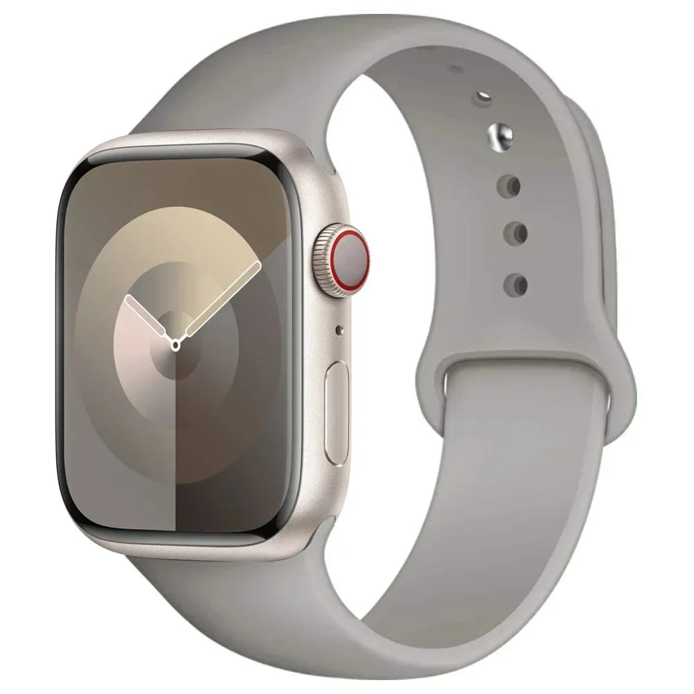 Silicone Band For Apple Watch strap 44mm 45mm 40mm 41mm 42-38mm 45 mm sport bracelet iwatch series 8 7 6 5 4 3 SE 9 Ultra 2 49mm LadyShow.Store