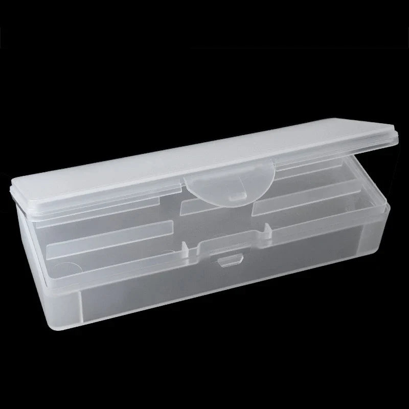 1Pc Rectangle Double-layer Nail Art Tool Empty Storage Box Tweezers Clippers Pens Polishing Nail Buffer Files Plastic Container Tri Light Beauty