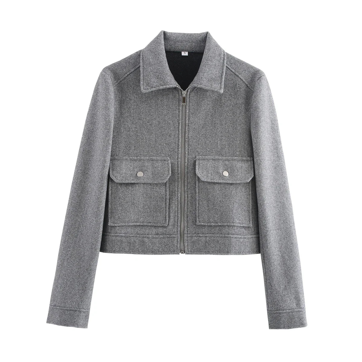SLTNX Women's Zipper Jacket Coat New Winter Long Sleeve Pocket Outerwear Coat Short Street Elegant Women's Jacket LadyShow.Store