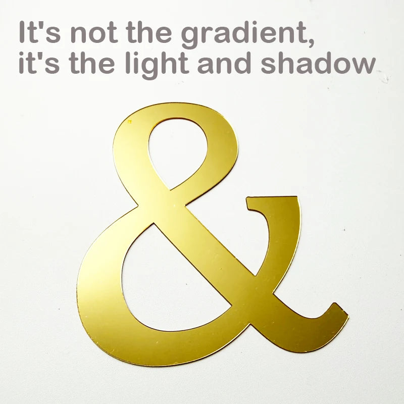 10CM 15CM 20CM English Letters Wall Sticker Acrylic Gold Wall Sticker Decals Self-Adhesive Home Party Decor Factory Customized Pi-Mart