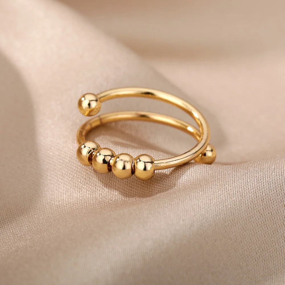 316L Stainless Steel Rings for Women Gold Color Never Fade Luxury Classic rings wedding couple rings Jewelry Free Shipping Pi-Mart