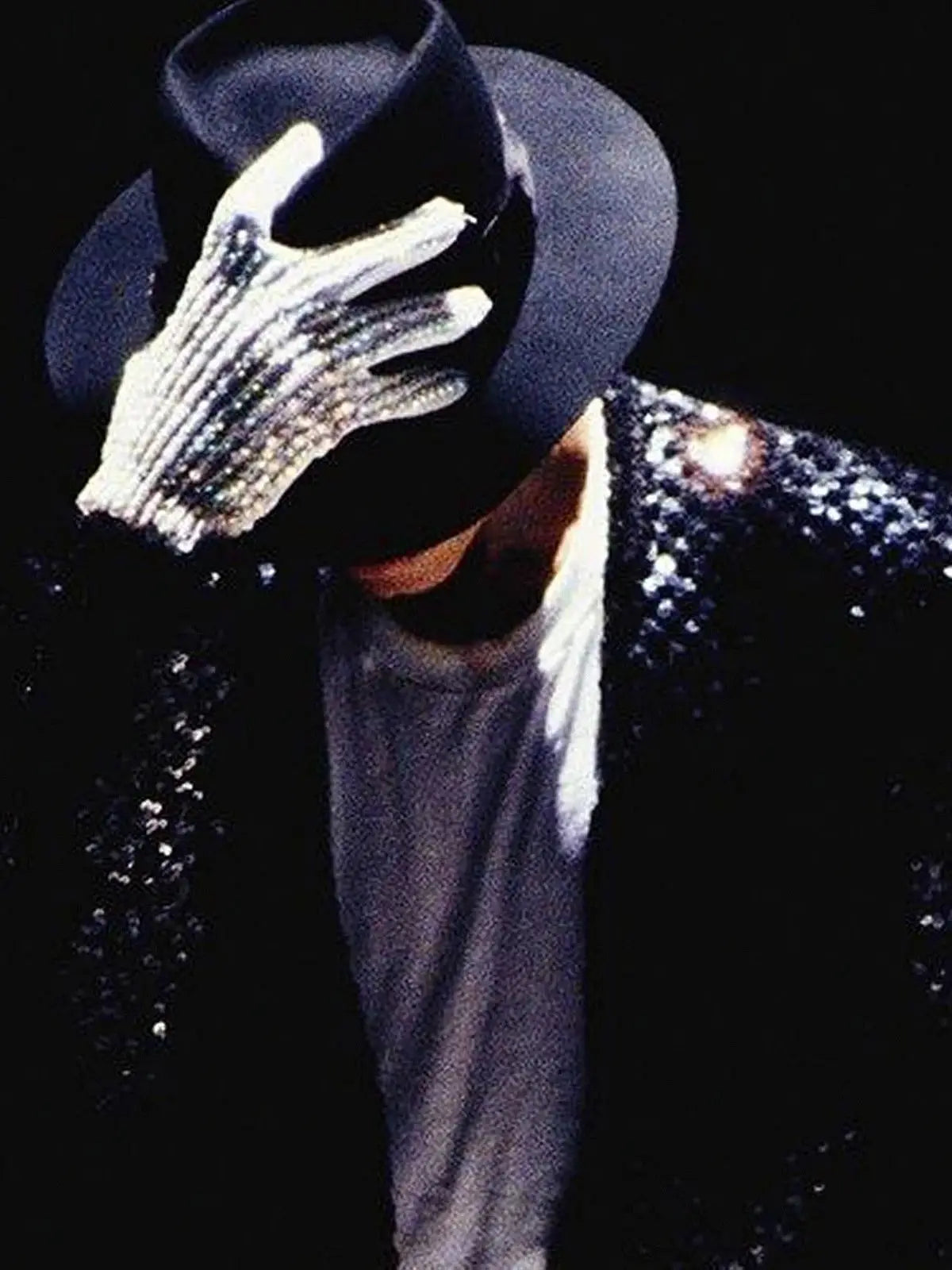 Impersonator Michael Joseph Jackson Costumes Jacket Sequies Black Shining Jacket Pi-Mart