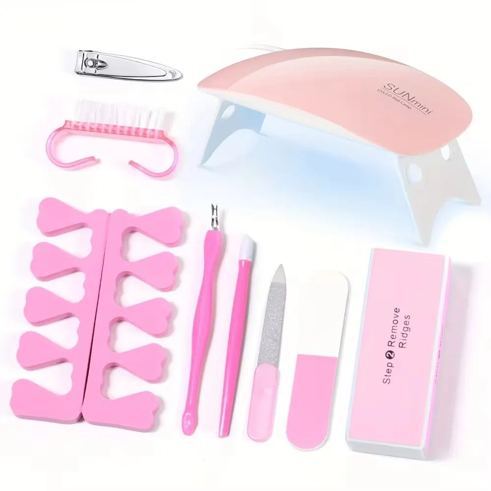 LINMANDA Manicure Set USB Electric Nail Drill Polish File Kit With LED Lamp Handheld Pen Sander Polishing Block Manicure Tools Tri Light Beauty