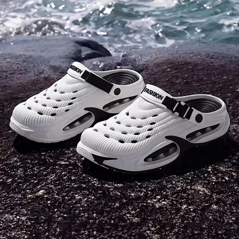 Fashion Hollow Out Thick Bottom Sports Sandals Men Eva Soft Sole Summer Clogs Sandals Men Non Slip Outdoor Driving Beach Sandles Pi-Mart