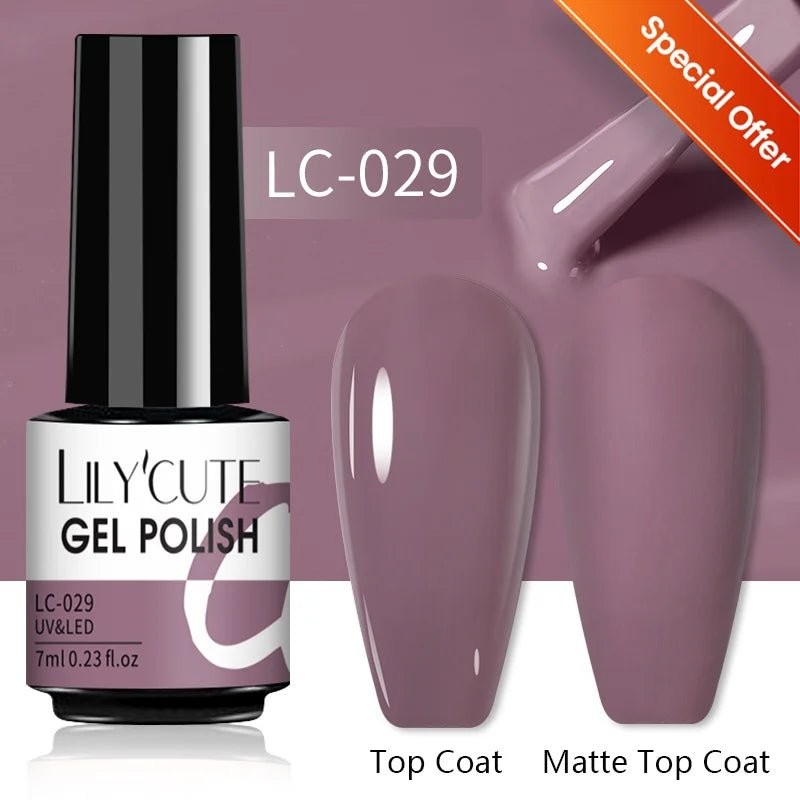 LILYCUTE 7ML Jelly Amber Gel Nail Polish Brown Crystal Translucent Dull Color Nail Art Gel Semi Permanent UV Gel Polish Varnish Tri Light Beauty