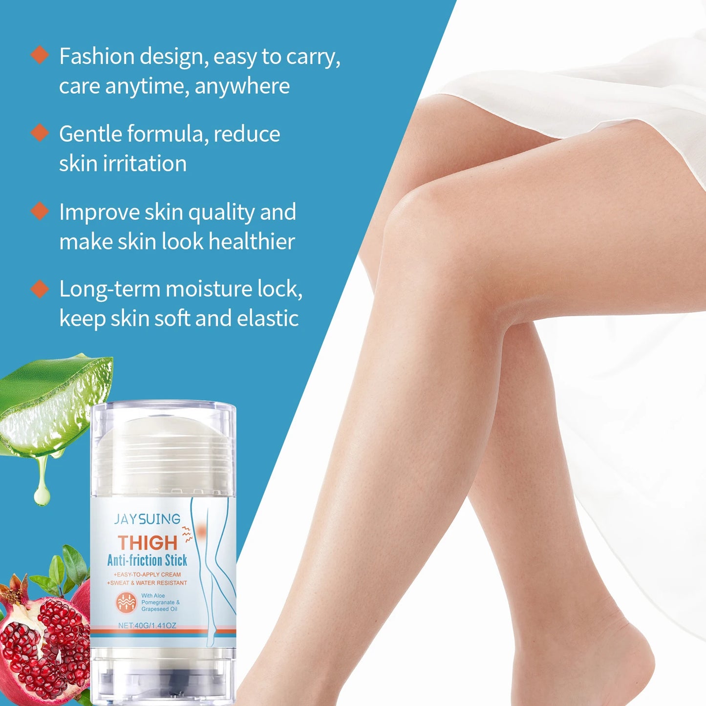 Anti Chafing Stick Running Prevent Arm Chest Thigh Chafing Irritation Aloe Soothe Moisturize Rough Skin Outdoor Anti Chafe Balm Pi-Mart